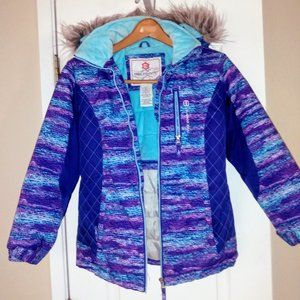 Free Country Girls Jacket w/ faux fur trim hood size 10/12